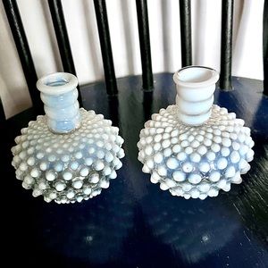 Vintage Fenton for Wrisley French Opalescent Glass Cologne Perfume Bottles